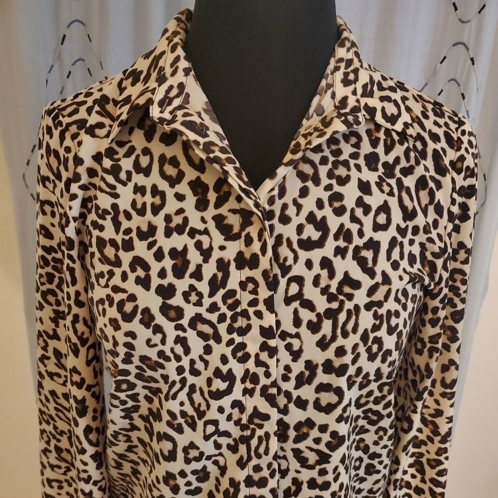 H&M Leopard Print Button Down Blouse - image 2